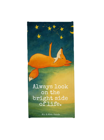 Mr. & Mrs. Panda Handtuch Fuchs Sterne Design mit Spruch in Türkis Pastell