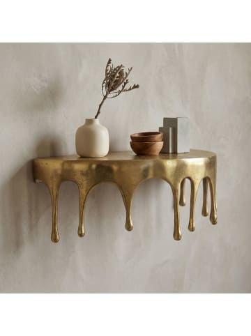 FineBuy Wandregal in Gold / Aluminium / 60x28x20