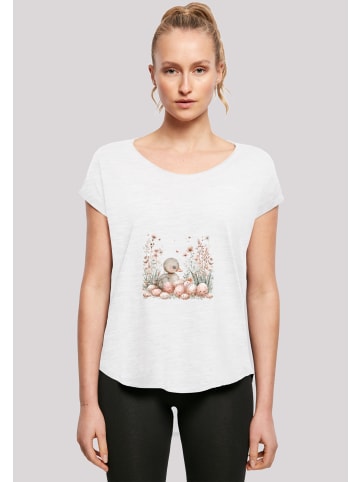 F4NT4STIC Long Cut T-Shirt Ente Ostereier Blumen Küken in weiß