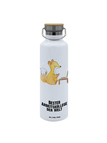 Mr. & Mrs. Panda Trinkflasche Fuchs Bester Arbeitskollege der We... in Weiß