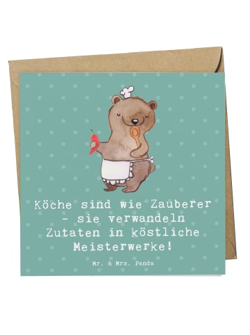Mr. & Mrs. Panda Einladungskarte Koch Zauber mit Spruch in Meeresbrise
