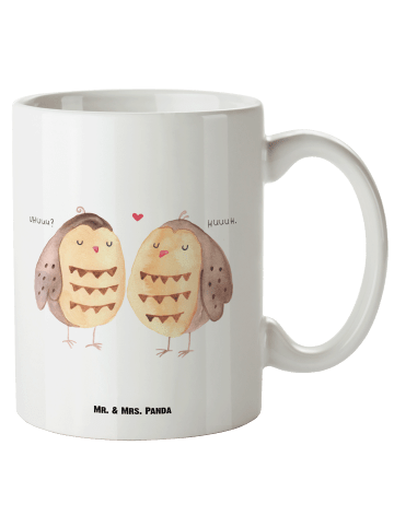 Mr. & Mrs. Panda Kaffeetasse Eulen Liebe ohne Spruch in Weiß