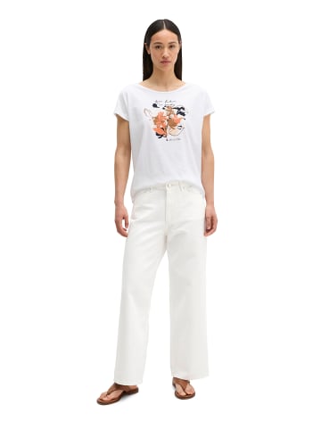 Marc O'Polo Print-T-Shirt loose in Weiß