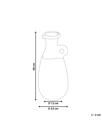 Beliani Dekovase VELIA in Blau/Braun - (W) 23 x (H) 40 x (L) 23 cm