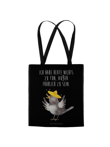 Mr. & Mrs. Panda Tragetasche Rabe Sombrero mit Spruch in Schwarz