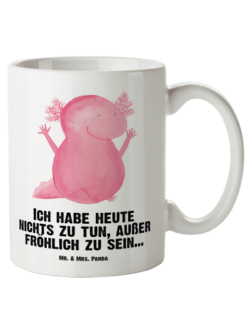 Mr. & Mrs. Panda XL Tasse Axolotl Hurra mit Spruch in Weiß