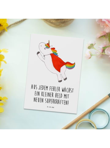 Mr. & Mrs. Panda Postkarte Fehler machen lernen mit Spruch in Weiß