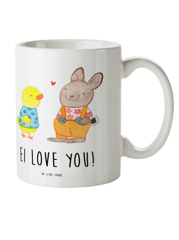 Mr. & Mrs. Panda Kindertasse Ostern Freundschaft mit Spruch in Weiß