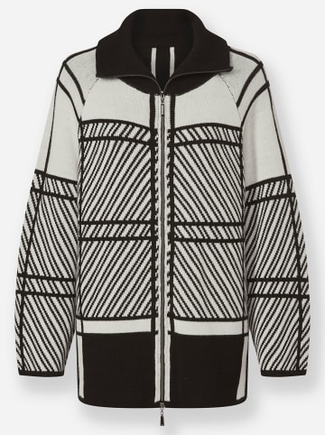 Heine Strickjacke in schwarz-ecru-gemustert