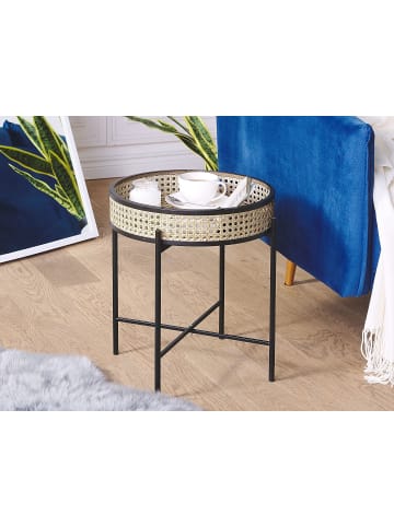 Beliani Beistelltisch VIENNA in Naturfarben/Beige/Schwarz - (W) 36 x (H) 43 x (L) 36 cm