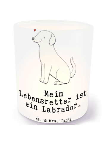 Mr. & Mrs. Panda Windlicht Labrador Lebensretter mit Spruch in Transparent
