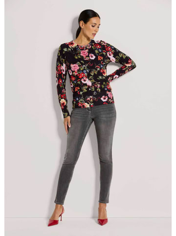 MADELEINE Sommerliche Strickjacke, Unikat-Print in schwarz / rot / multicolor