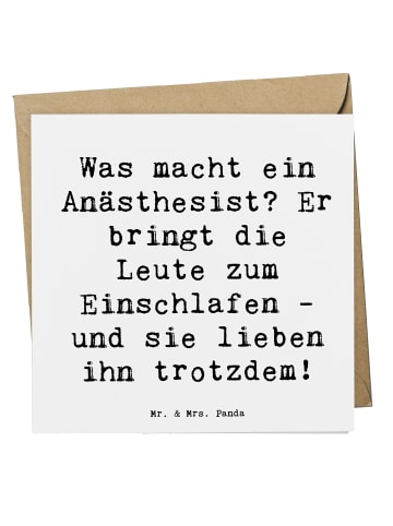 Mr. & Mrs. Panda Grußkarte Spruch Anästhesist Schlafprofi mit Sp... in Weiß