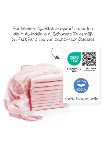 Makian Mullwindel / Mulltuch 10er Pack 80 x 80 cm in rosa