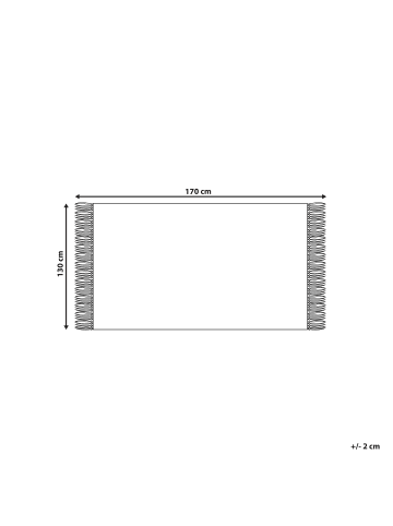 Beliani Kuscheldecke JALKINI in Gelb/Weiß - (W) 130 x (H) 0.3 x (L) 170 cm