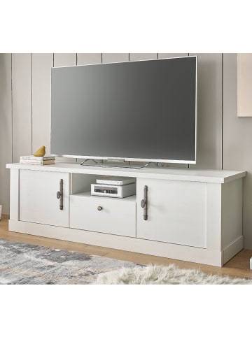 Furn.Design TV-Lowboard weiß Pinie Landhaus, TV Unterteil 155 cm, Soft-Close-Funktion