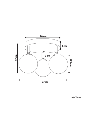 Beliani Deckenleuchten MAVILLA in Messing/Weiß - (W) 27 x (H) 17 x (L) 27 cm