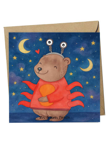 Mr. & Mrs. Panda Einladungskarte Krebs Astrologie Design ohne Sp... in Weiß