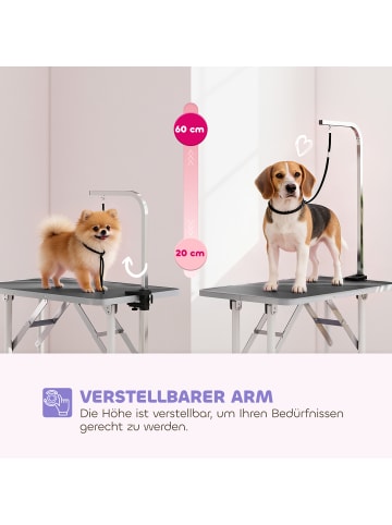Pawhut Hundepflegetisch Gummi+ Edelstahl