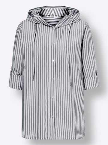 Heine Bluse in khaki-ecru-gestreift