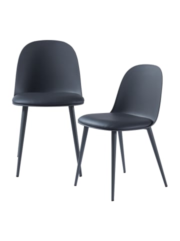en.casa Esszimmerstuhl Kangasala 2er Set in Grau (H)81cm (B)45cm (T)52cm