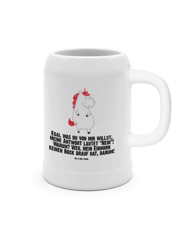 Mr. & Mrs. Panda Bierkrug Einhorn Wut mit Spruch in Weiß