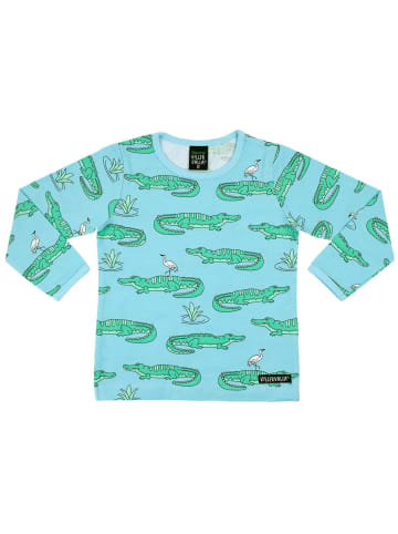 Villervalla Langarmshirt Krokodil in Hellblau