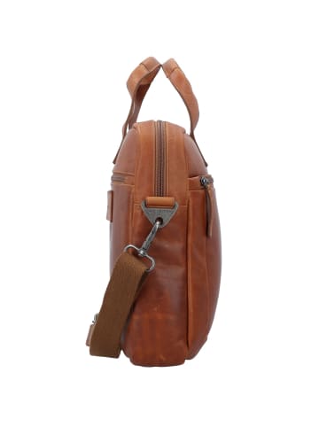The Chesterfield Brand Wax Pull Up Aktentasche Leder 40 cm Laptopfach cognac