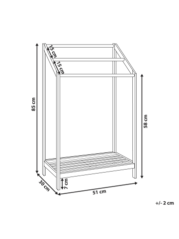 Beliani Handtuchständer YUNGAS in Braun - (W) 51 x (H) 85 x (L) 30 cm