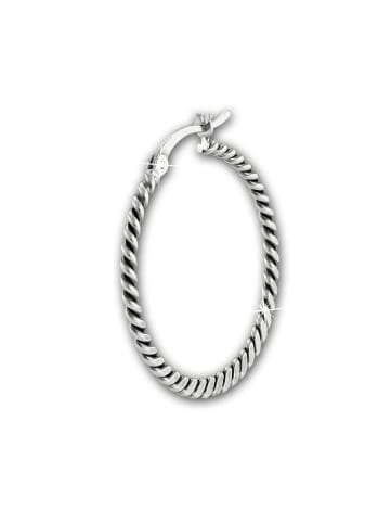 SilberDream Ohrringe Silber 925 Sterling Silber Zopfmuster Creolen