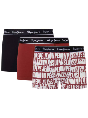 Pepe Jeans Boxershort 3er Pack in Schwarz/Weiß/Rot