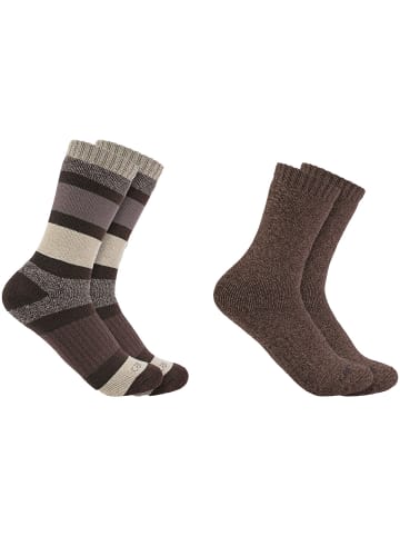 Socken Crew in dunkelbraun/bunt-kombi