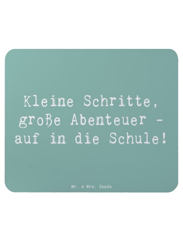 Mr. & Mrs. Panda Mousepad Spruch Schulanfang Abenteuer mit Spruch in Meeresbrise