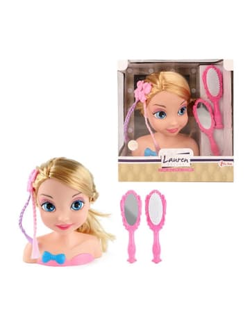 Toi-Toys Kinder Frisierpuppe Beauty Frisierkopf mit Bürste und Spiegel 3 Jahre