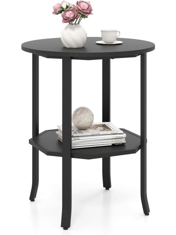 COSTWAY Beistelltisch 2-stufig in Schwarz