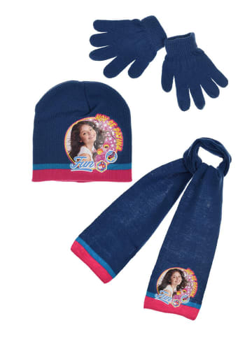 Disney Soy Luna 3tlg. Set: Mütze, Schal und Handschuhe in Blau