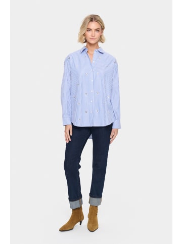 SAINT TROPEZ Langarm - Hemd JunoSZ Lockere Passform in Nautical Blue