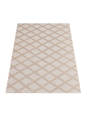 KADIMA DESIGN Waschbarer Teppich waschmaschinenwaschbar Rauten Küche, Flur in Beige