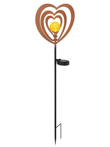 Globo lighting Solarleuchte "SOLARLEUCHTE METALL ROSTFARBEN, 1XLED" in orange