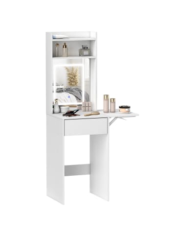 HOMCOM Schminktisch-45L x 45B x 152H cm-Weiß