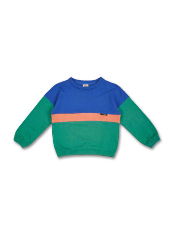 MANITOBER Cut & New Sweatshirt in Blue/Peach/Green