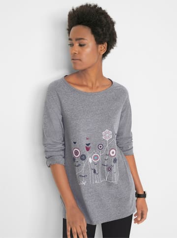 WITT WEIDEN Shirt in steingrau-ecru-bedruckt