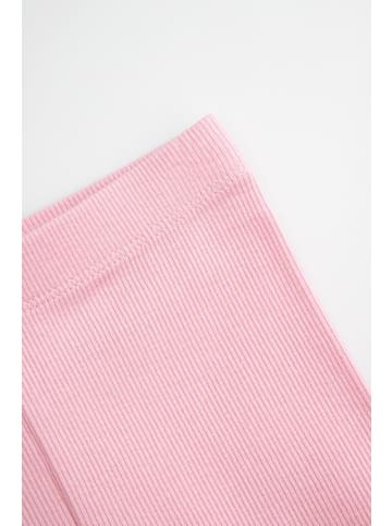 MOKIDA Gerippte Leggings mit kurzem Bein in gedämpftes Rosa