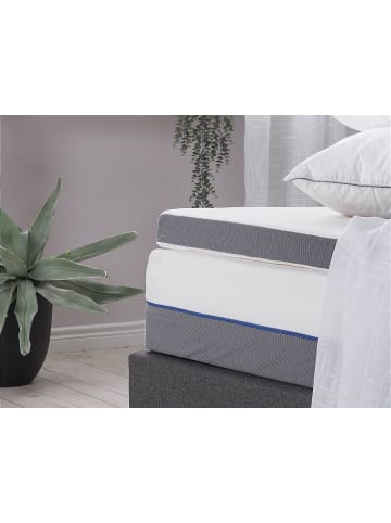 Beliani Topper SLUMBER in Grau/Weiß - (W) 160 x (H) 6 x (L) 200 cm