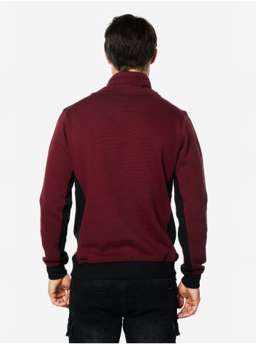 KOROSHI Hochausschnitt-Pullover aus Baumwoll-Fancy Cross in rot