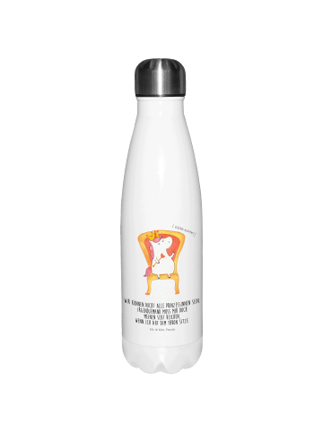 Mr. & Mrs. Panda Thermosflasche Einhorn Prinzessin mit Spruch in Weiß