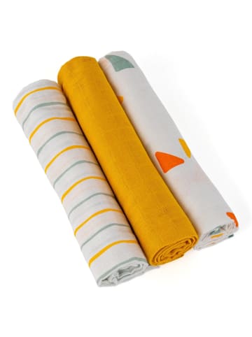 LaLoona Mullwindeln / Mulltücher / Spucktücher OEKO-TEX® in gelb,weiss
