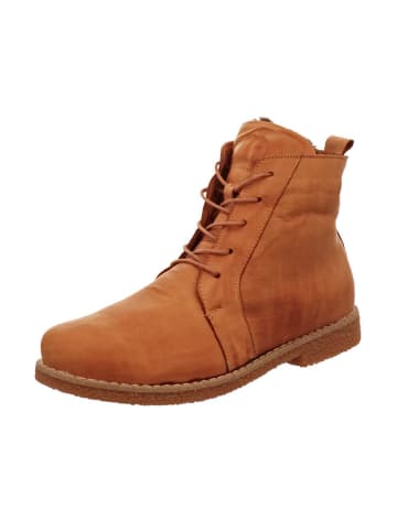 Esgano Damenschnürrstiefel warm flach Da.-Stiefelette in  Braun