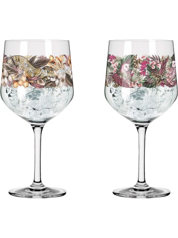 RITZENHOFF Gin-Glas 3691002 700 ml 2 Stück Schattenfauna Set Nr. 2 Leopard  Eule