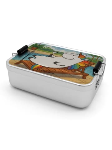 Mr. & Mrs. Panda Lunch Box Einhorn Blümchentail Design ohne Spruch in Weiß
